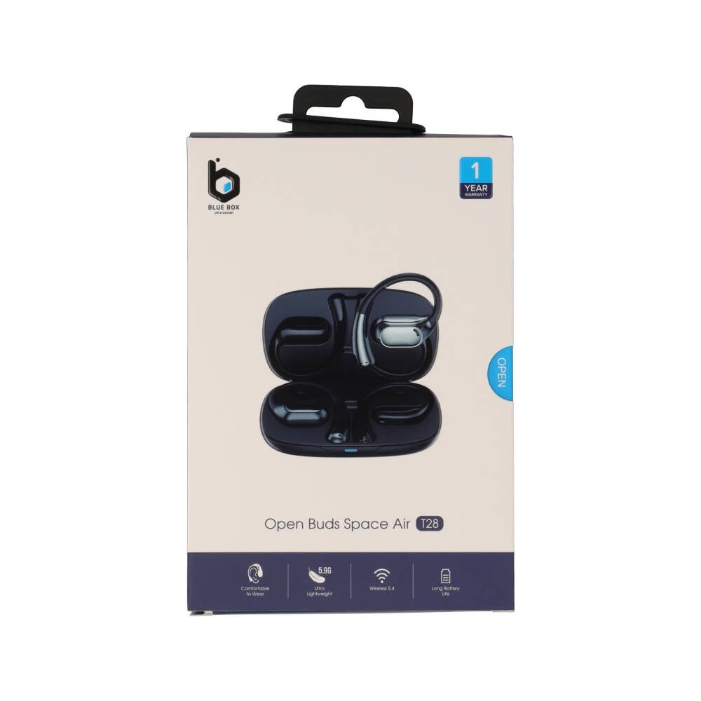 หูฟังไร้สาย Blue Box Open Buds SpaceAir T28 Black