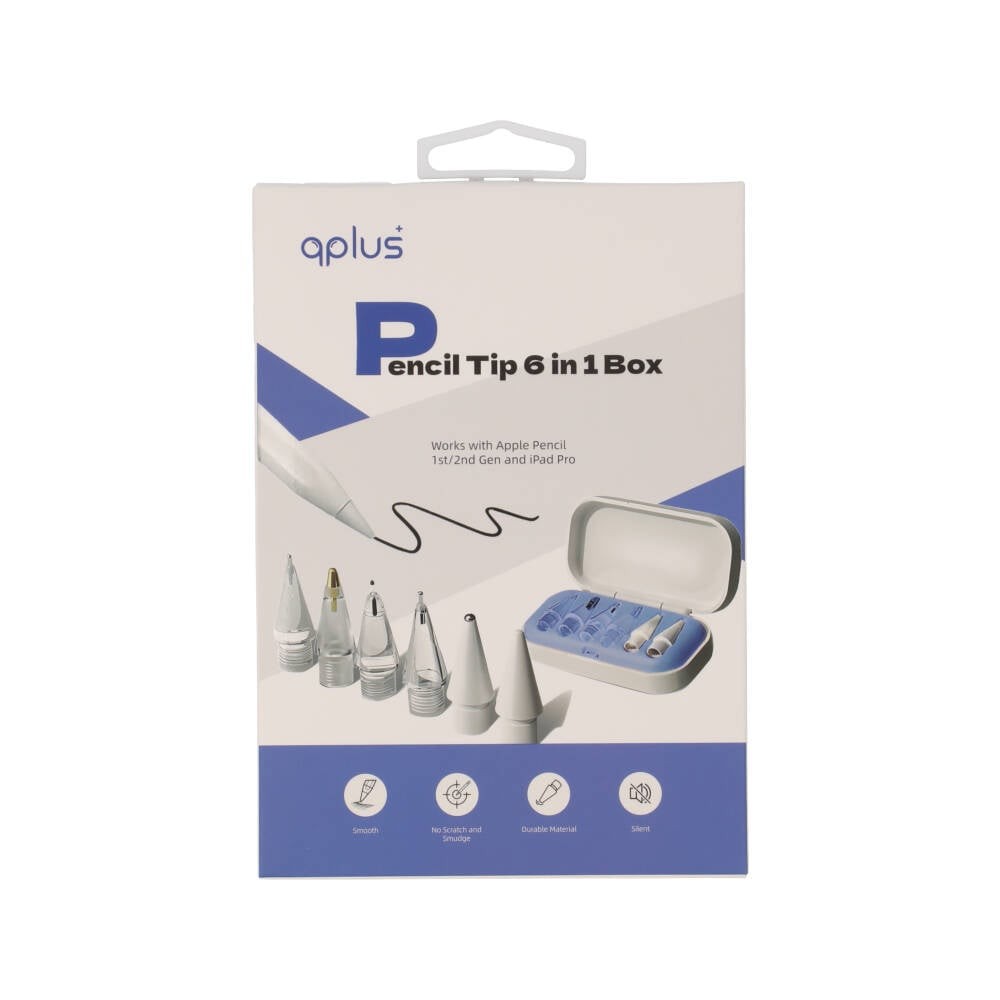 หัวปากกาไอแพด QPLUS Tips for Gen1/2 6-in-1 White/Clear