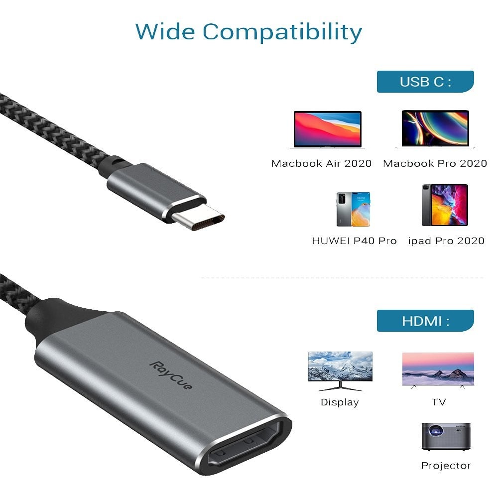 อะแดปเตอร์ Raycue USB-C to HDMI Video Silver (YG-RC1101)