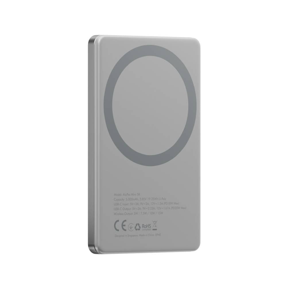 พาวเวอร์แบงค์ Energea 5000 mAh ALUPAC Mini Wireless Natural