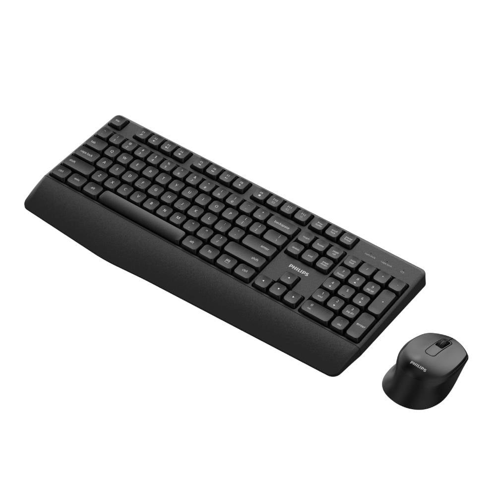 เมาส์และคีย์บอร์ดไร้สาย Philips Wireless Keyboard & Mouse Combo SPT6348 2.4G Black (TH/EN)