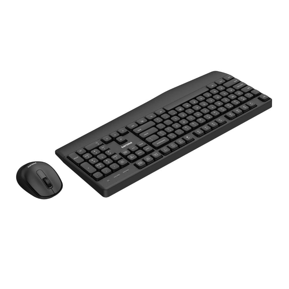 เมาส์และคีย์บอร์ดไร้สาย Philips Wireless Keyboard & Mouse Combo SPT6348 2.4G Black (TH/EN)