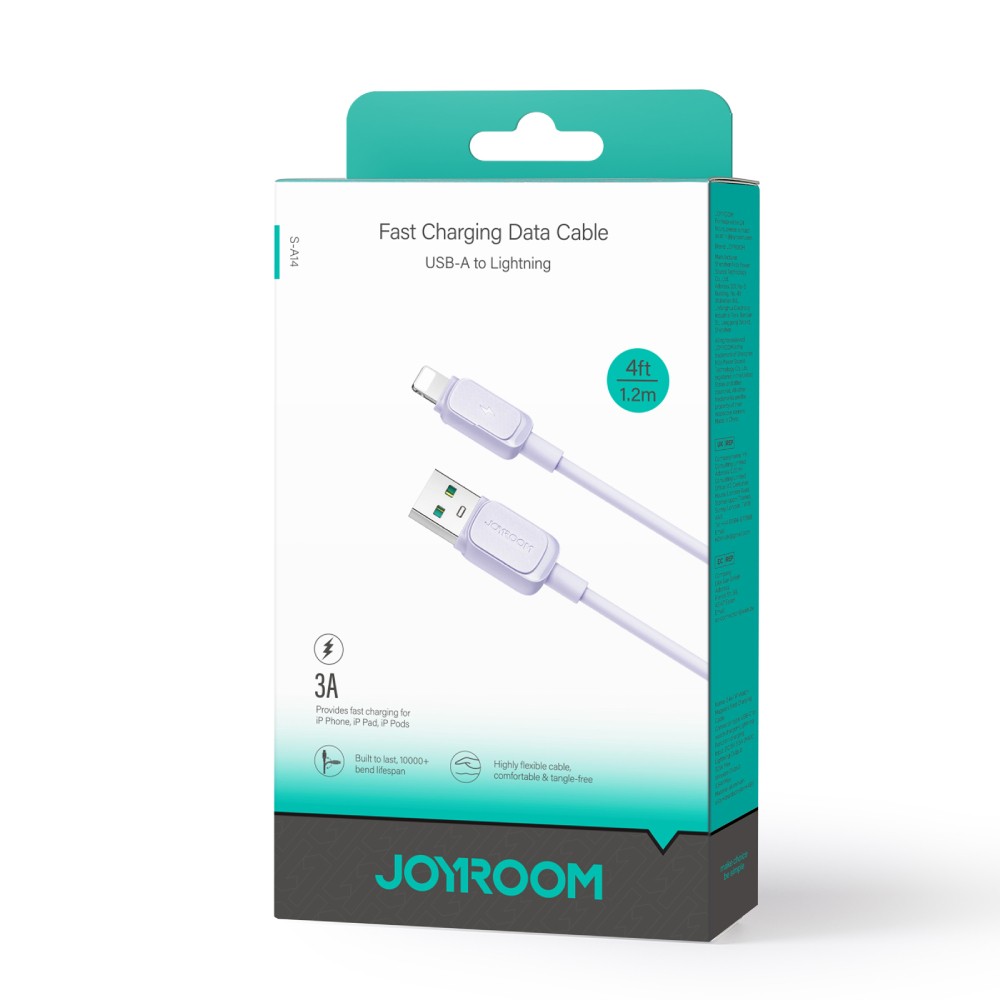 สายชาร์จ JOYROOM USB-A to Lightning Cable 3A Multi-Color 1.2M Purple (S-A14)