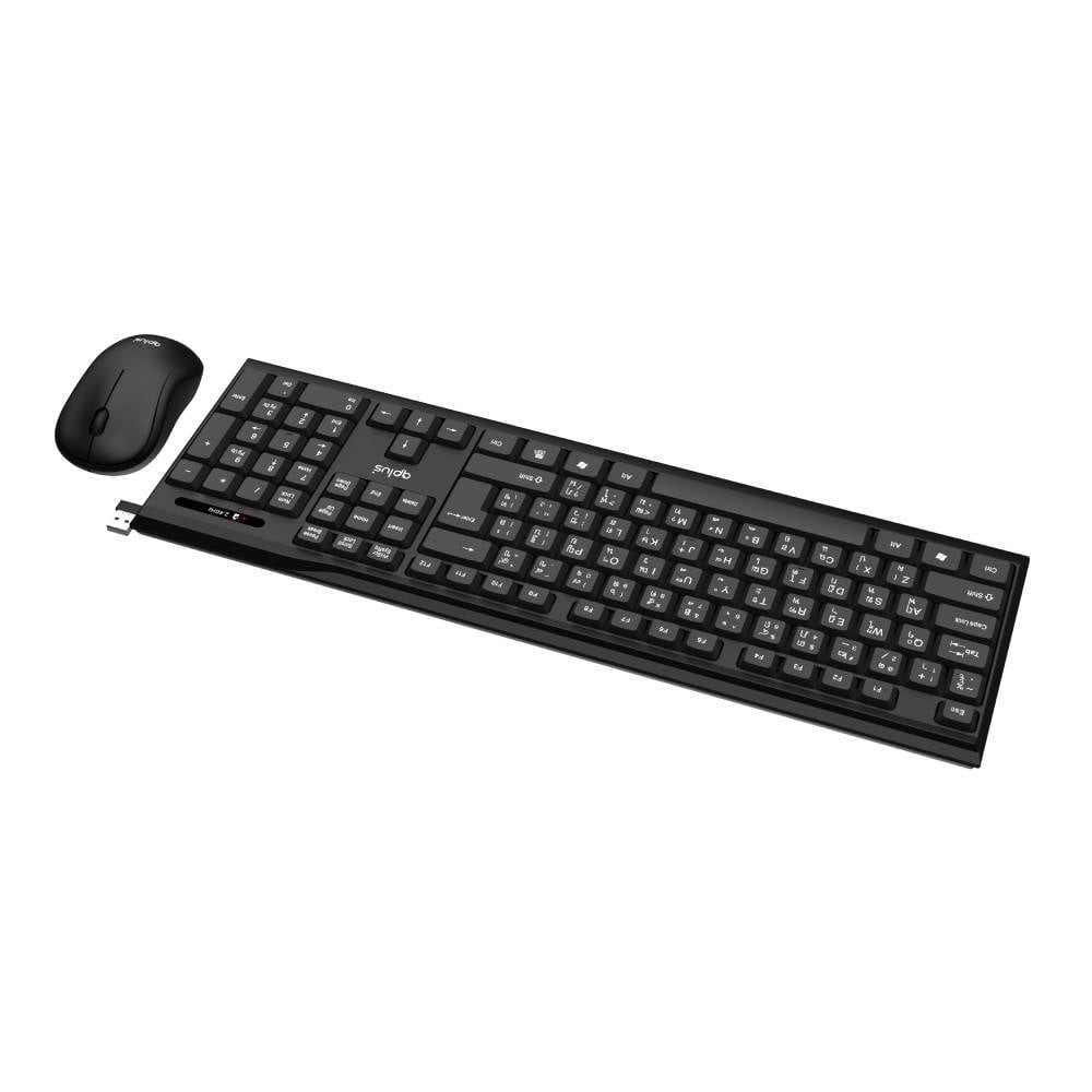 เมาส์และคีย์บอร์ดไร้สาย QPLUS 1913 Basic Black (TH/EN)