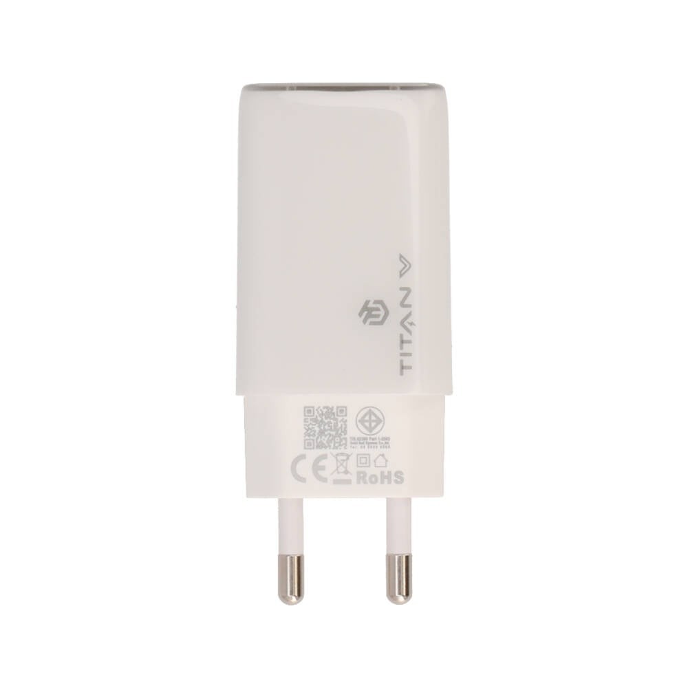 อะแดปเตอร์ TITANV Wall USB Charger 1 USB-A/2 USB-C (PD65W) HyperChare GaN White (TI-WC11)