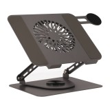 แท่นวางแมคบุ๊ค TECHPRO Carbon Cooler Rotatable Tablet & Laptop Stand 360 Grey