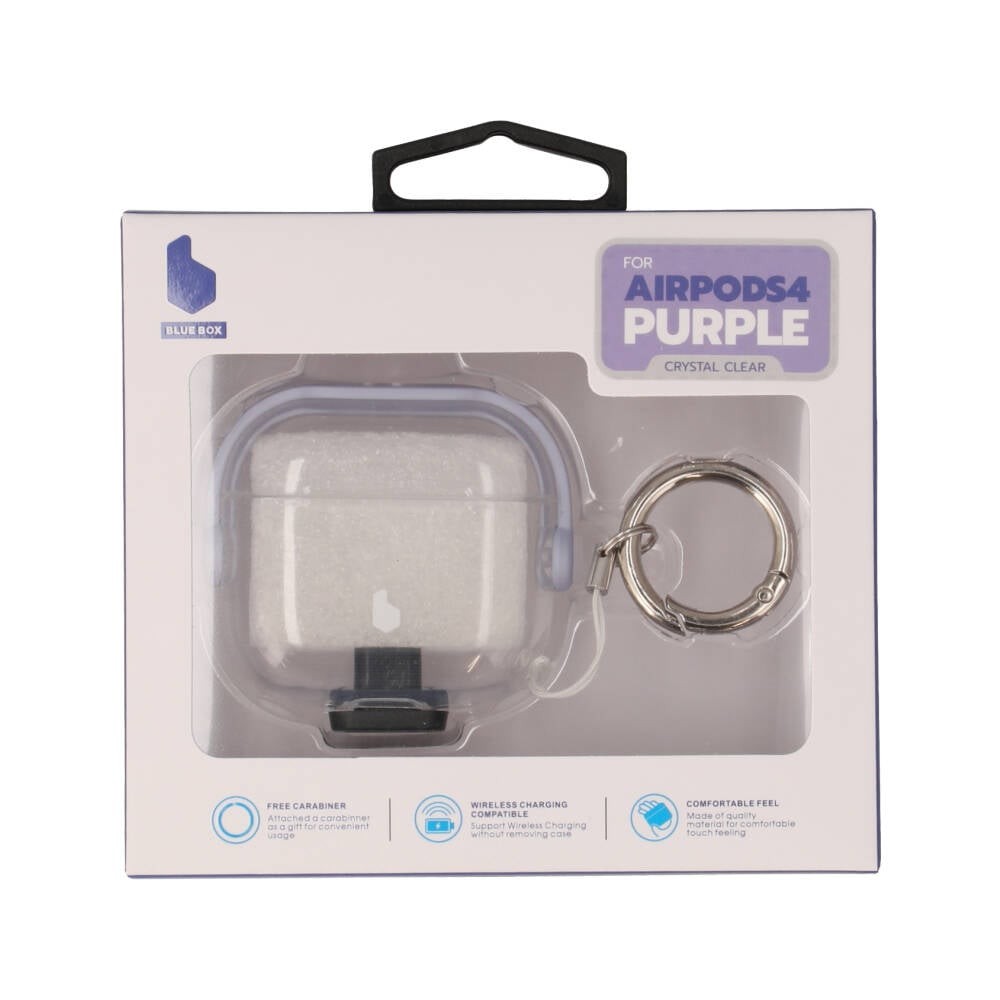 เคส Blue Box AirPods 4 Crystal with anti-lost protective Purple