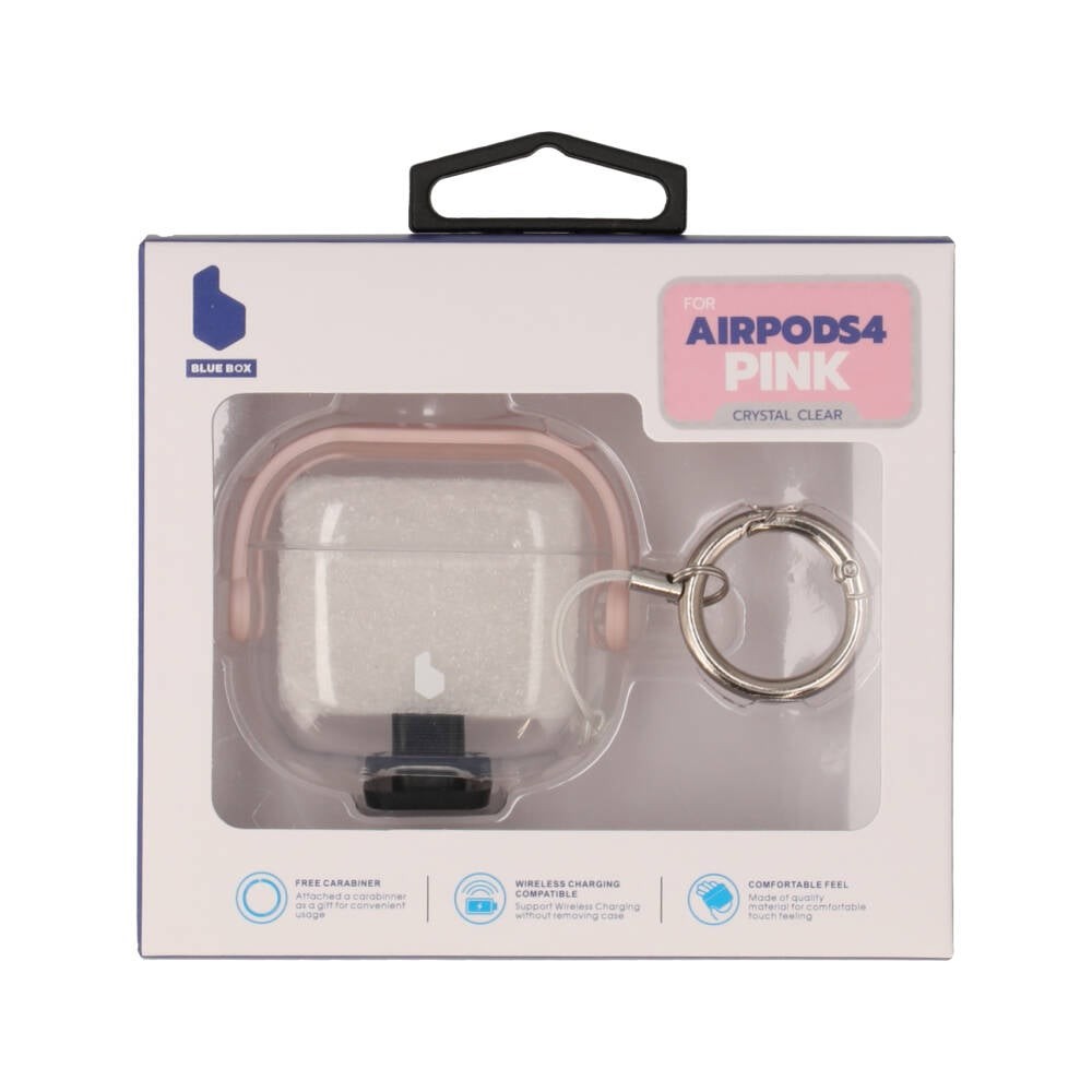 เคส Blue Box AirPods 4 Crystal with anti-lost protective Pink