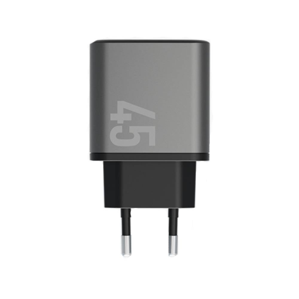 อะแดปเตอร์ ENERGEA Wall USB Charger 2 USB-C (PD45W) Ampcharge GaN45 Dual Gunmetal (TISI)