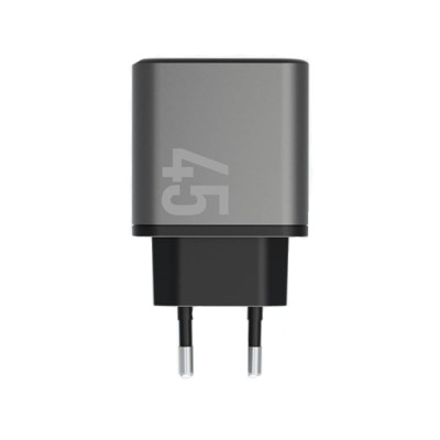 อะแดปเตอร์ ENERGEA Wall USB Charger 2 USB-C (PD45W) Ampcharge GaN45 Dual Gunmetal (TISI)
