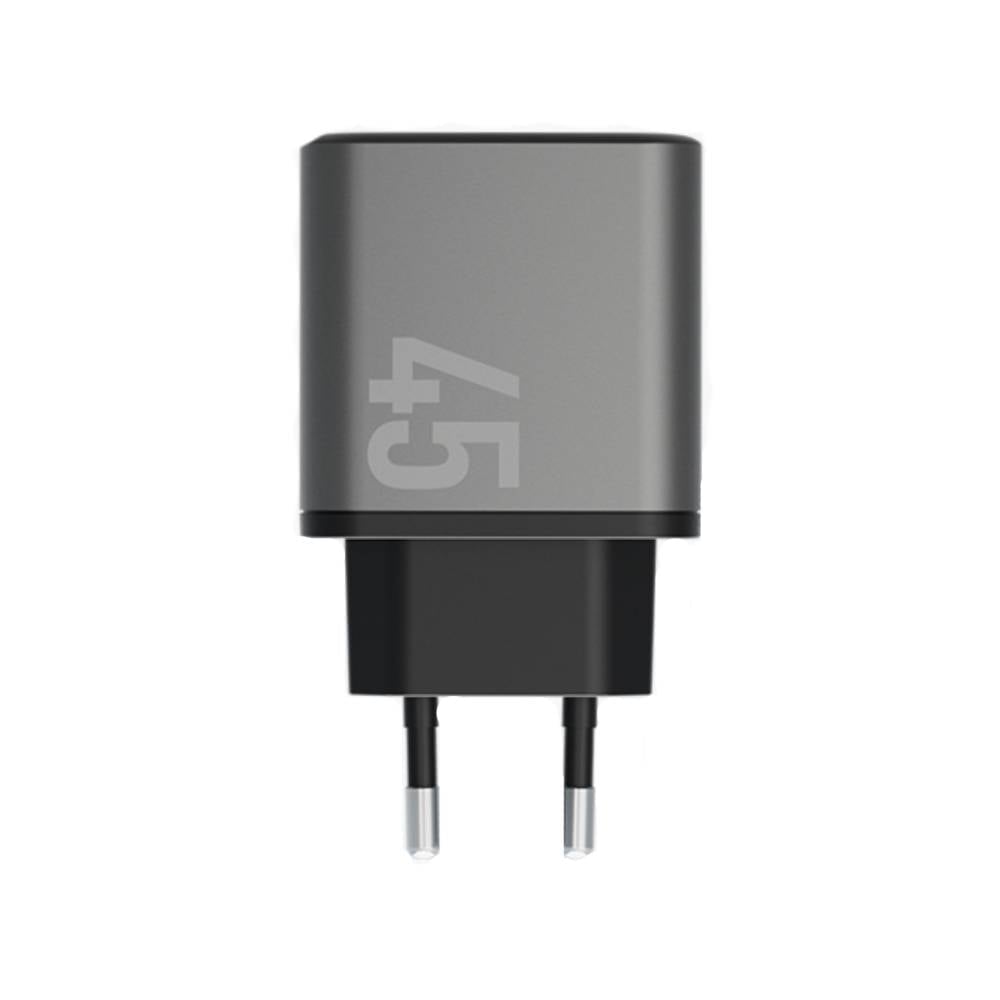 อะแดปเตอร์ ENERGEA Wall USB Charger 2 USB-C (PD45W) Ampcharge GaN45 Dual Gunmetal (TISI)