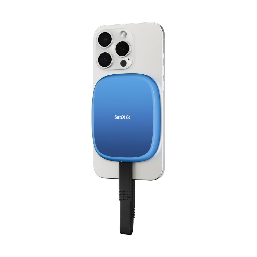 ฮาร์ดดิสก์ SanDisk Creator Phone External SSD Magsafe 2TB Blue ombre (SDSSDE62C-2T00-G25)