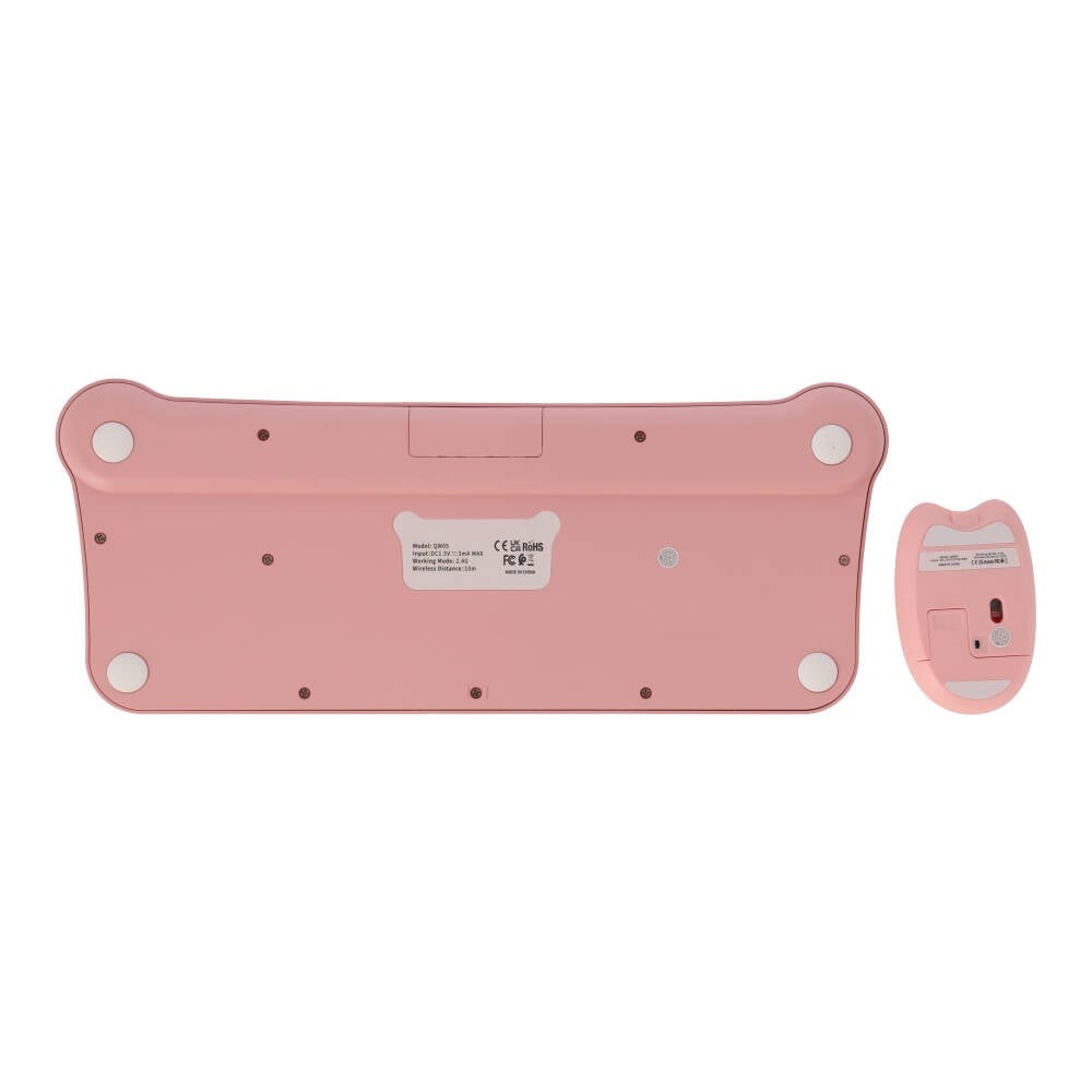 เมาส์และคีย์บอร์ดไร้สาย QPLUS QW05 Pink (TH/EN)