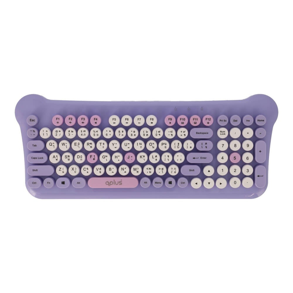 เมาส์และคีย์บอร์ดไร้สาย QPLUS QW05 Purple (TH/EN)