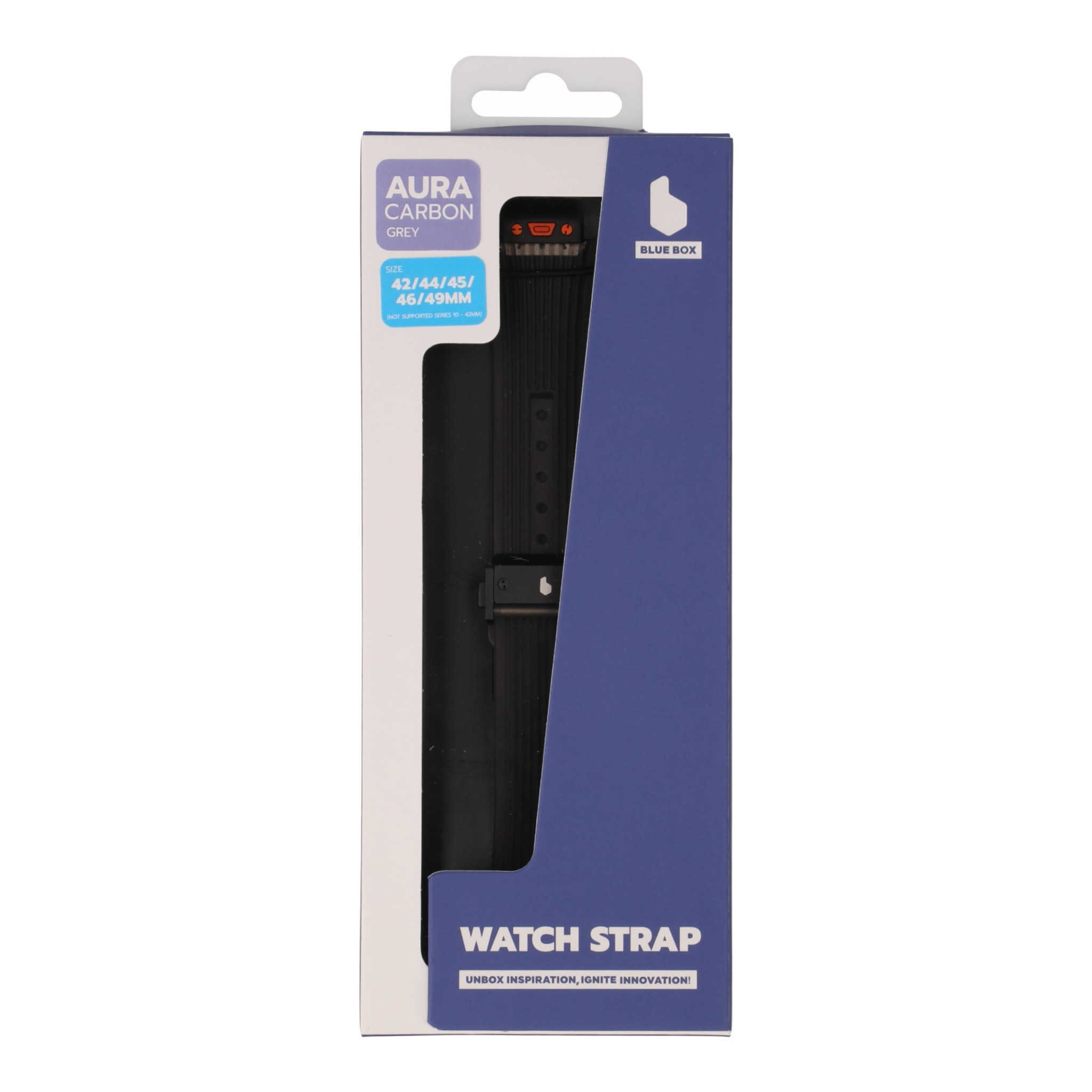Blue Box สาย Apple Watch Strap Series SE/S4/S5/S6/S7/S8/S9/S10/S11/Ultra (42(S10 not compatible)/44/45/46/49MM) AURA Carbon Grey