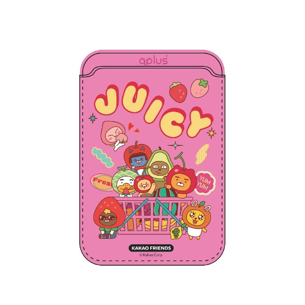 QPLUS x KAKAO Friends กระเป๋าแม่เหล็ก Magnetic Card Wallet Juicy Pink