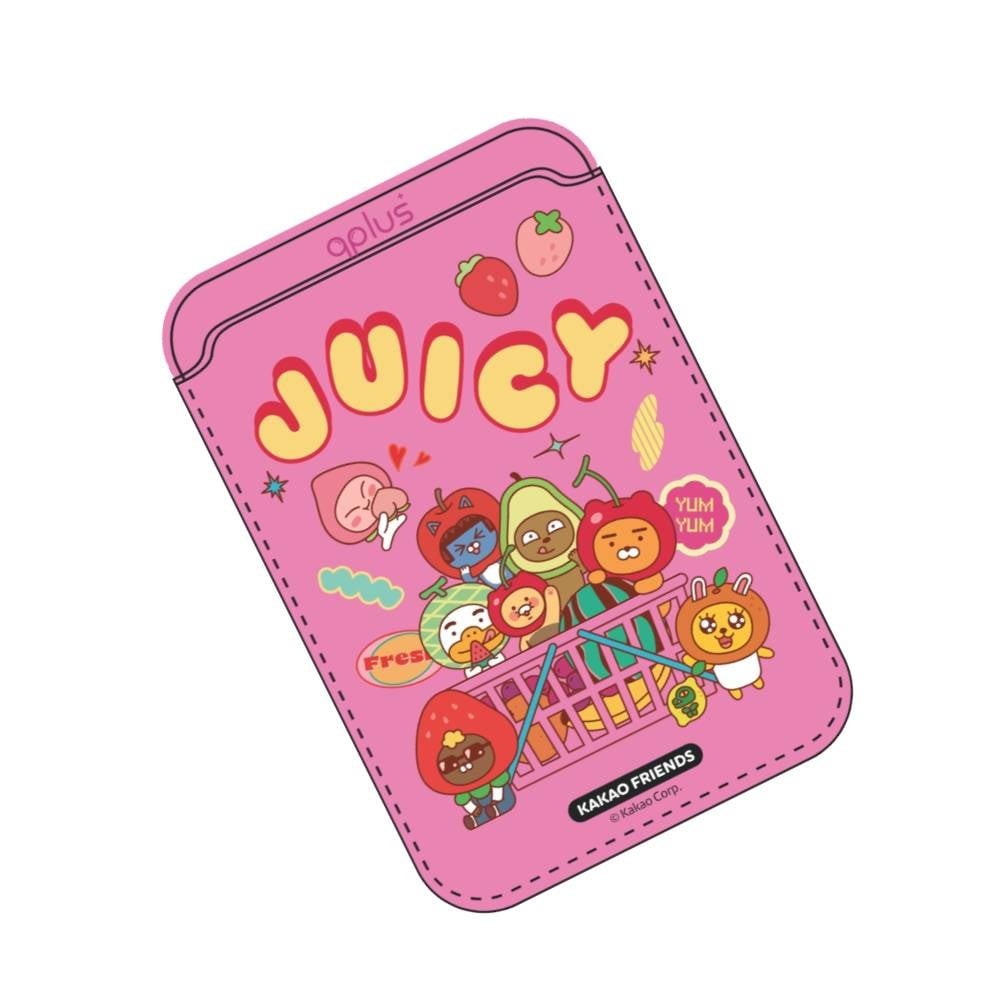 QPLUS x KAKAO Friends กระเป๋าแม่เหล็ก Magnetic Card Wallet Juicy Pink