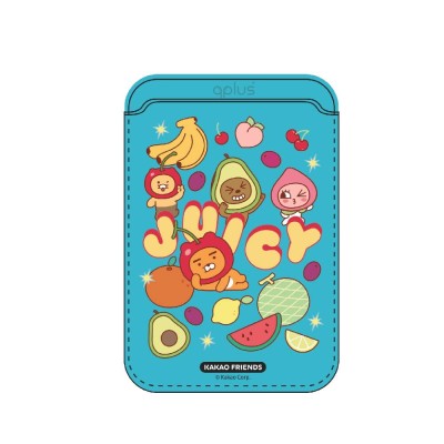 QPLUS x KAKAO Friends กระเป๋าแม่เหล็ก Magnetic Card Wallet Juicy Blue