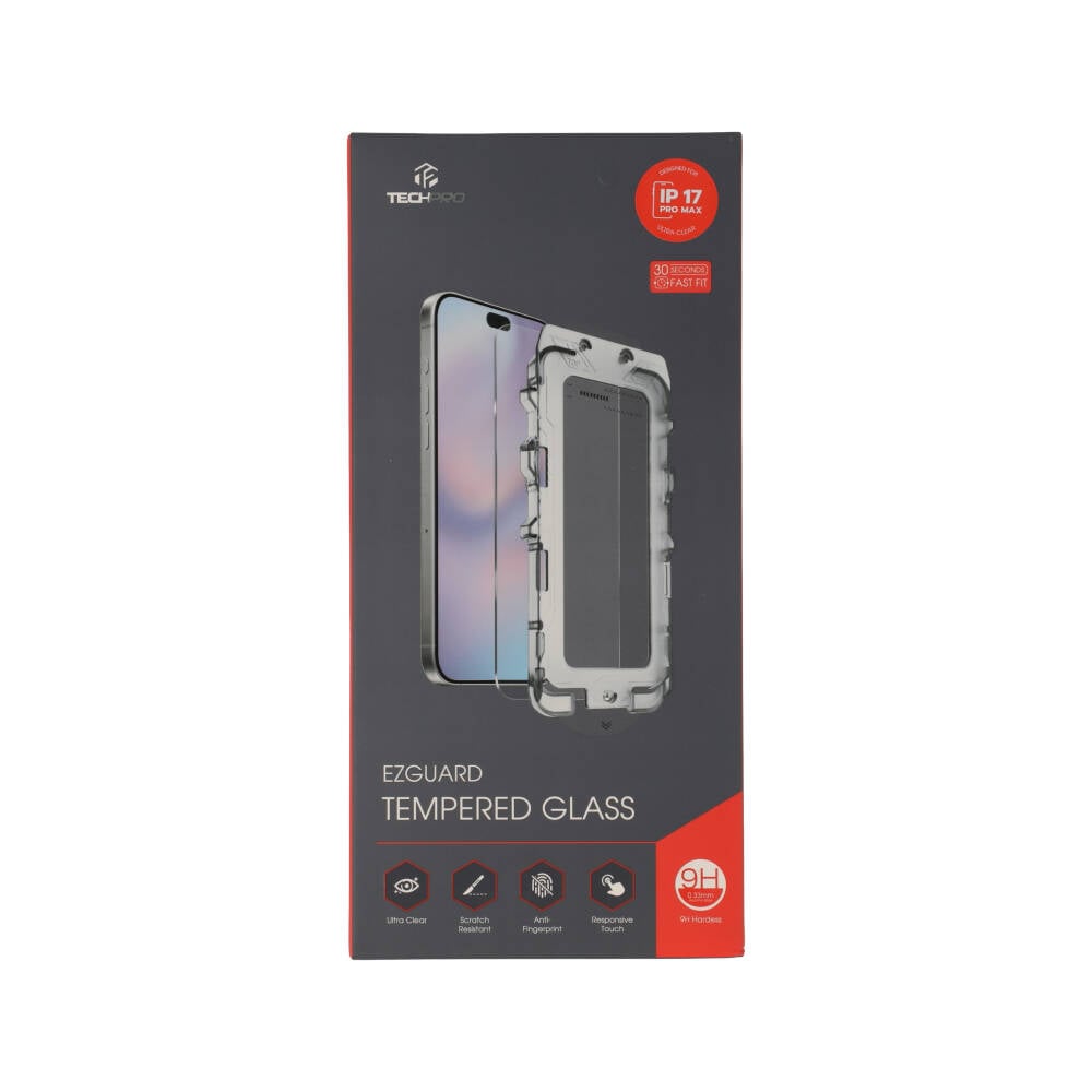 ฟิล์มกันรอย TECHPRO EZGuard Tempered Glass Kit HD iPhone 17 Pro Max