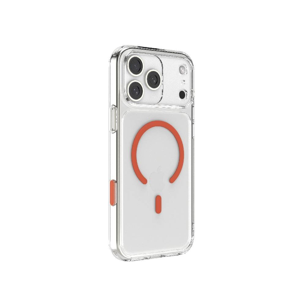 เคส JTLEGEND iPhone 17 Pro Hybrid Cushion Mag Crystal Clear with Orange Magnetic