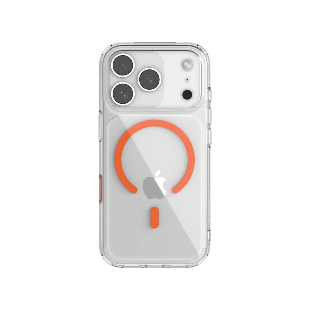 เคส JTLEGEND iPhone 17 Pro Hybrid Cushion Mag Crystal Clear with Orange Magnetic