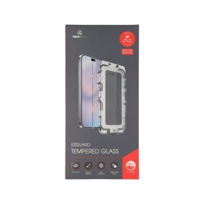 ฟิล์มกันรอย TECHPRO iPhone 13/13 Pro/14/16e/17e EZGuard Tempered Glass Kit HD