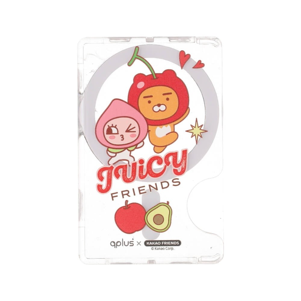 QPLUS x KAKAO Friends กระเป๋าแม่เหล็ก Magnetic Card Wallet Juicy Apeach Clear