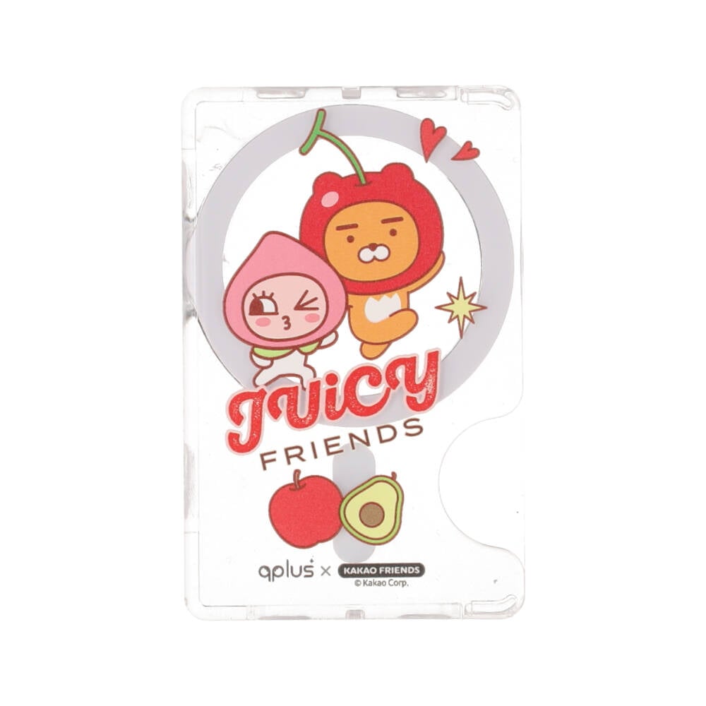 QPLUS x KAKAO Friends กระเป๋าแม่เหล็ก Magnetic Card Wallet Juicy Apeach Clear