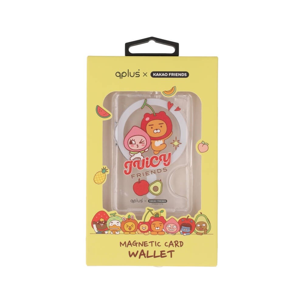 QPLUS x KAKAO Friends กระเป๋าแม่เหล็ก Magnetic Card Wallet Juicy Apeach Clear
