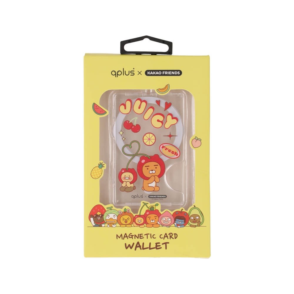 QPLUS x KAKAO Friends กระเป๋าแม่เหล็ก Magnetic Card Wallet Juicy Cherry Clear