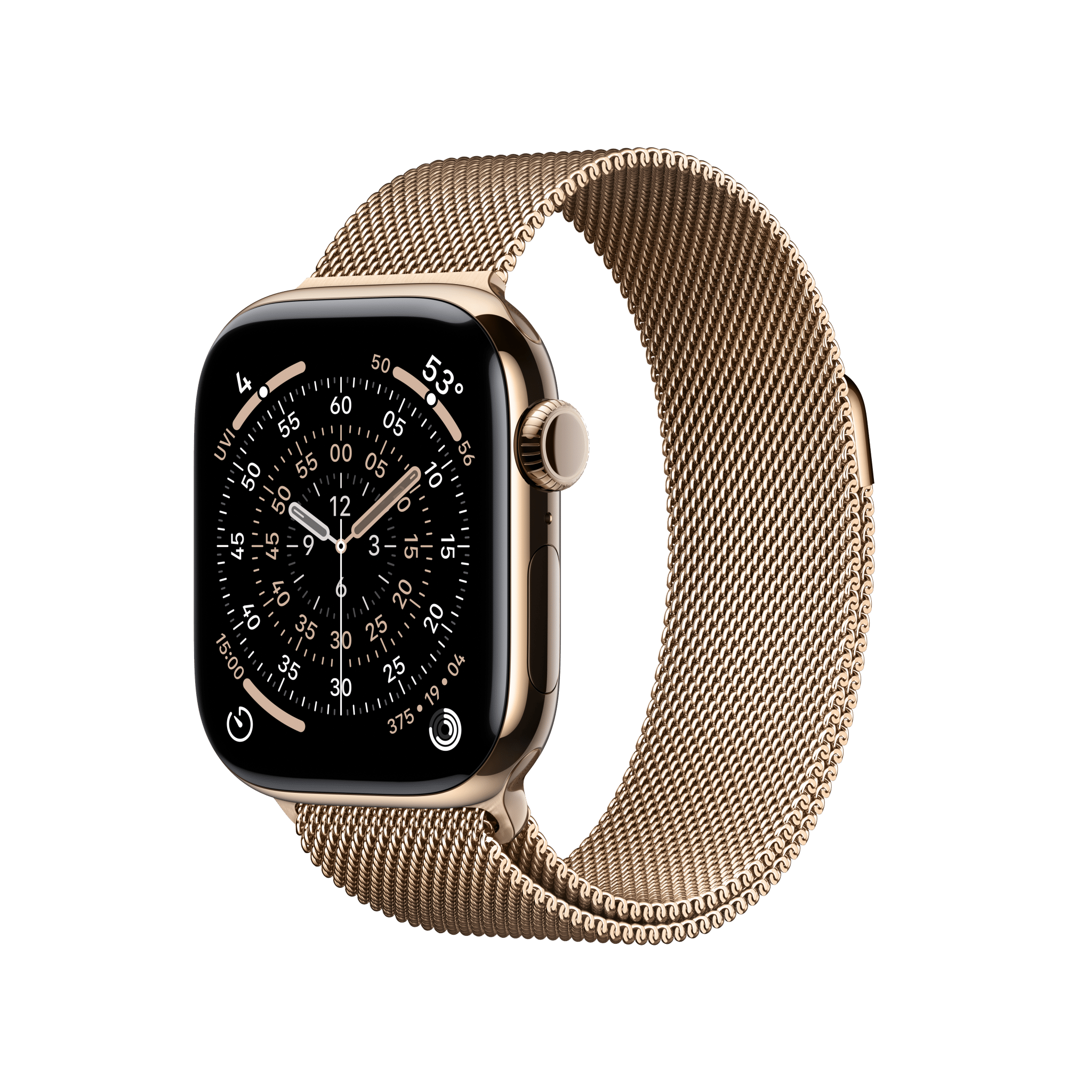 Apple Watch Series 11 GPS + Cellular 42mm Gold Titanium Case with Gold Milanese Loop
