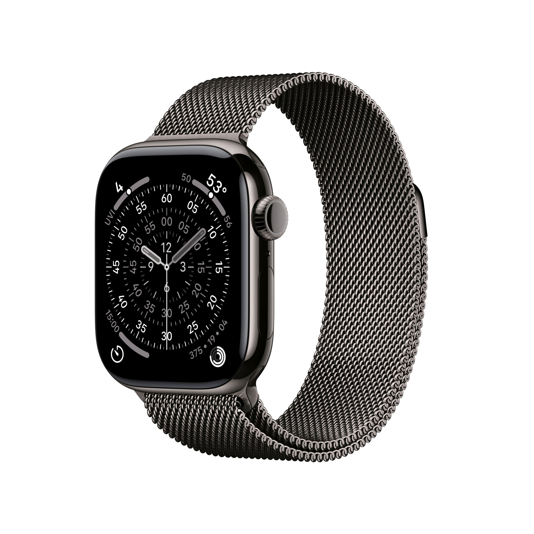 Apple Watch Series 11 GPS + Cellular 42mm Slate Titanium Case with Slate Milanese Loop