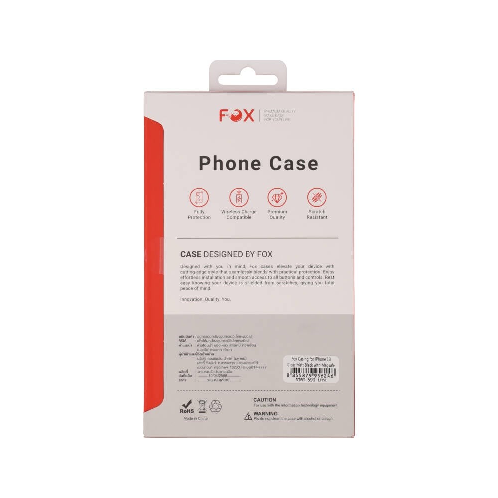 เคส FOX iPhone 13 Clear Matt Black with Magsafe