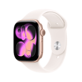 Apple Watch Series 11 GPS + Cellular 46mm Rose Gold Aluminium Case with Light Blush Sport Band - M/L
