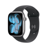 Apple Watch Series 11 GPS + Cellular 46mm Space Gray Aluminium Case with Black Sport Band - S/M