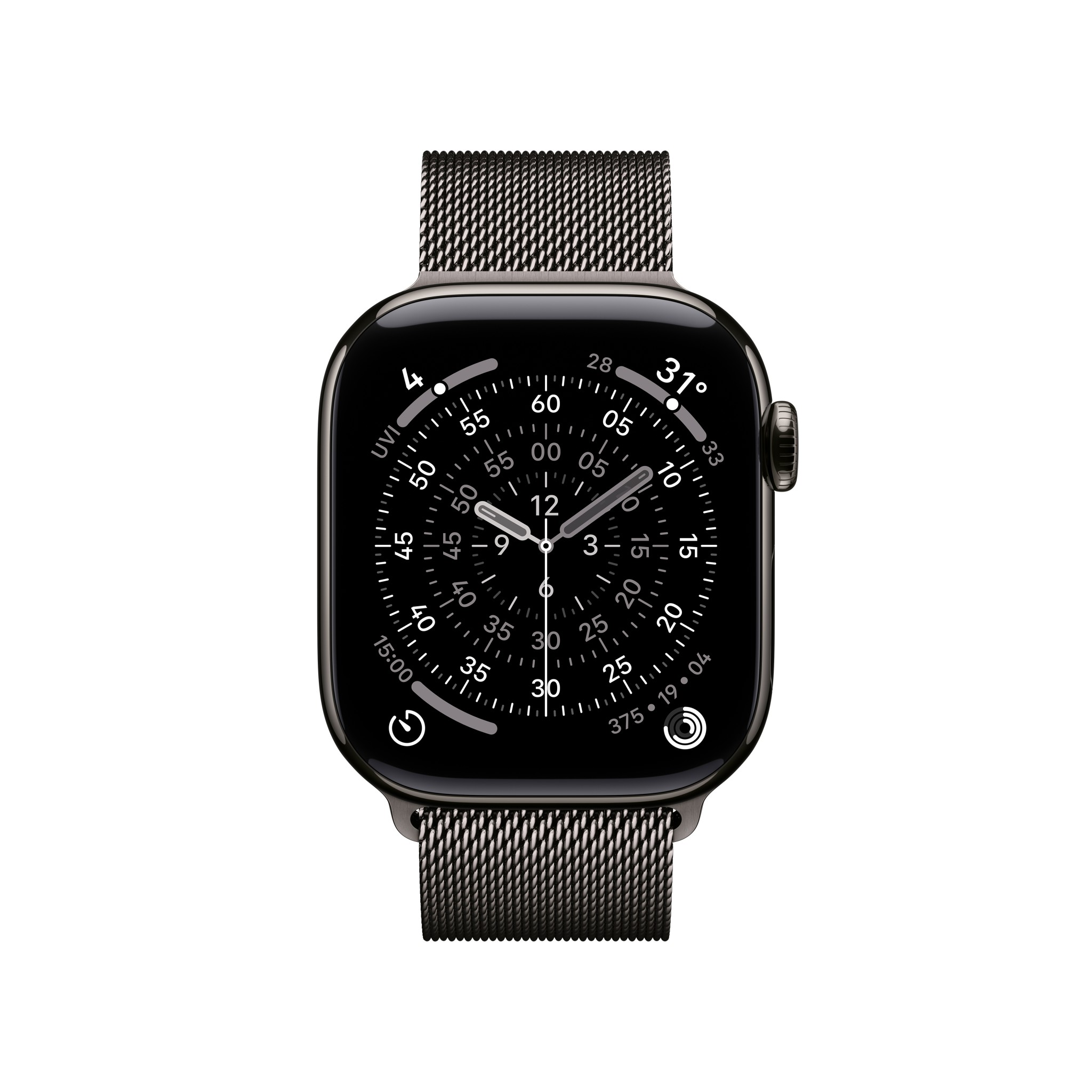 Apple Watch Series 11 GPS + Cellular 42mm Slate Titanium Case with Slate Milanese Loop