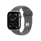 Apple Watch Series 11 GPS + Cellular 42mm Natural Titanium Case with Stone Gray Sport Band - S/M