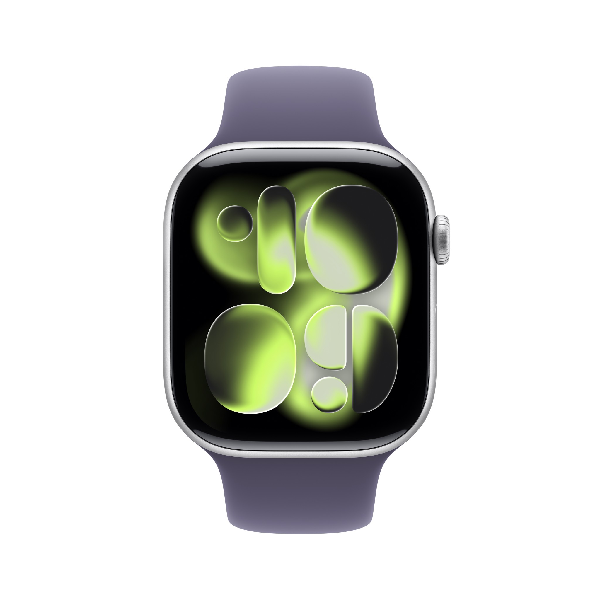 Apple Watch Series 11 GPS + Cellular 46mm Silver Aluminium Case with Purple Fog Sport Band - S/M