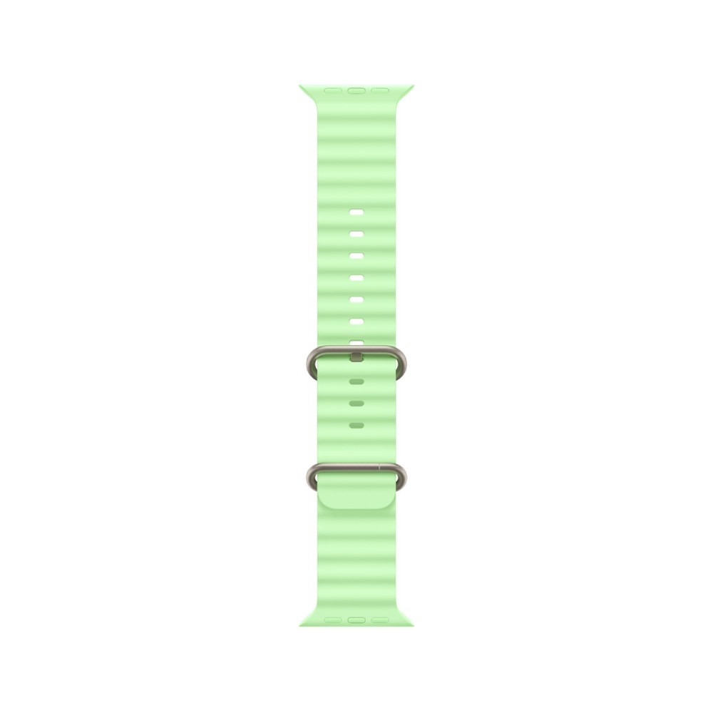 Apple Watch 49mm Neon Green Ocean Band - Natural Titanium Finish
