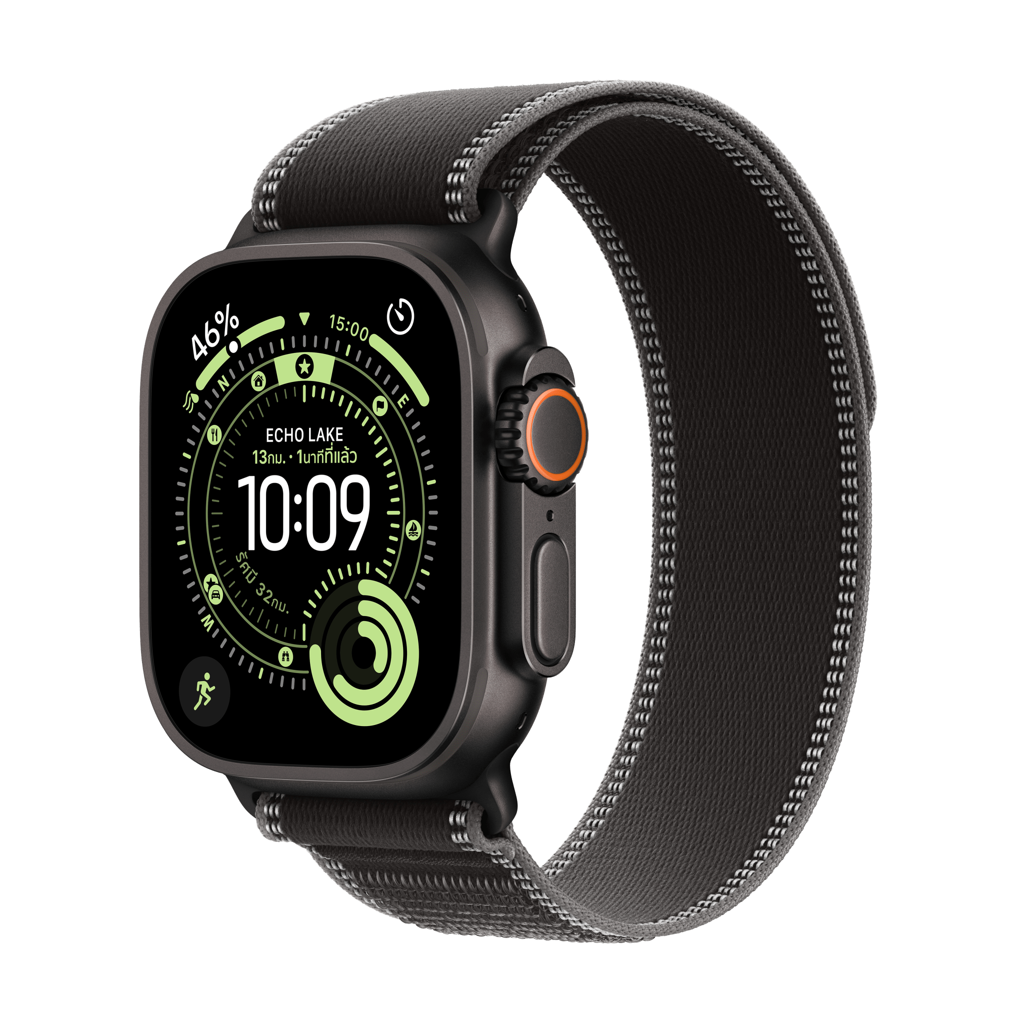 Apple Watch Ultra 3 GPS + Cellular 49mm Black Titanium Case with Black/Charcoal Trail Loop - M/L