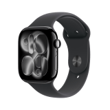 Apple Watch Series 11 GPS 46mm Jet Black Aluminium Case with Black Sport Band - M/L