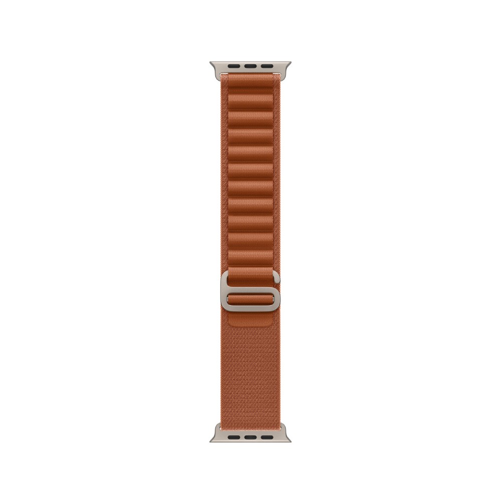 Apple Watch 49mm Terra Cotta Alpine Loop - Medium - Natural Titanium Finish