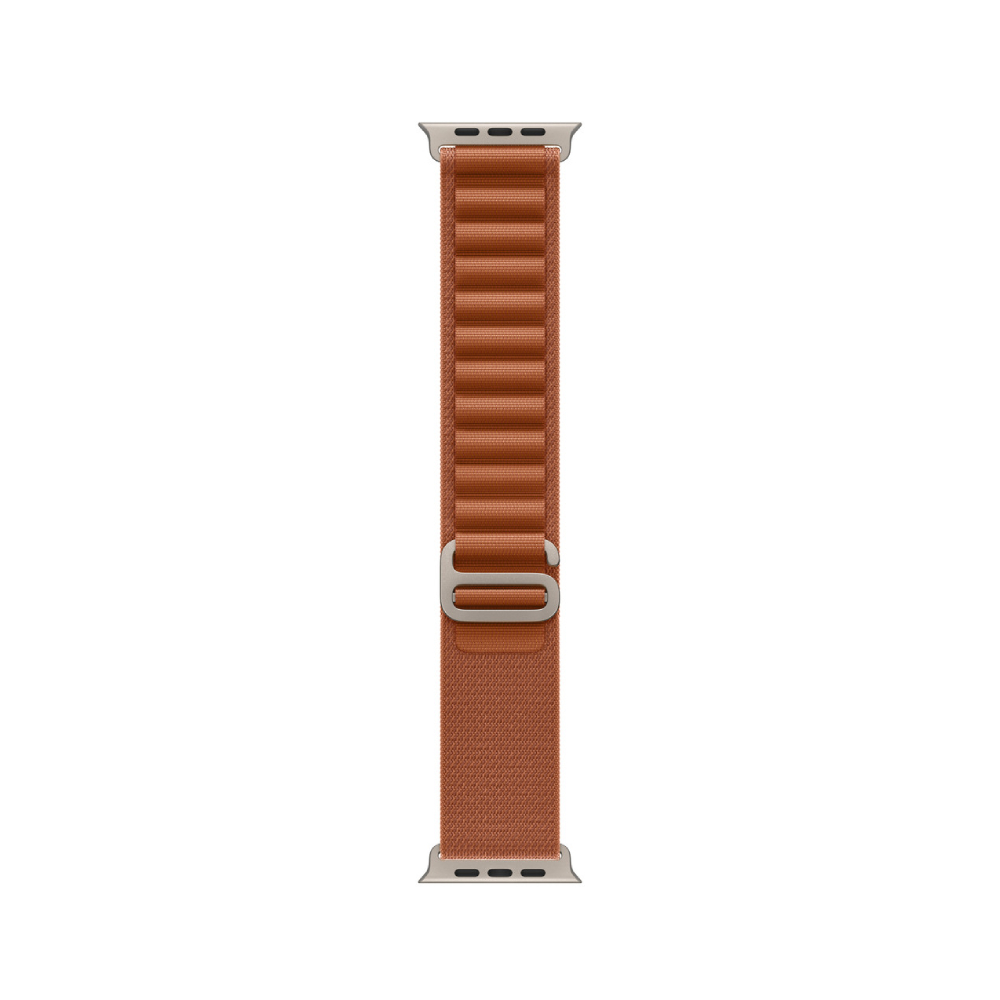 Apple Watch 49mm Terra Cotta Alpine Loop - Medium - Natural Titanium Finish
