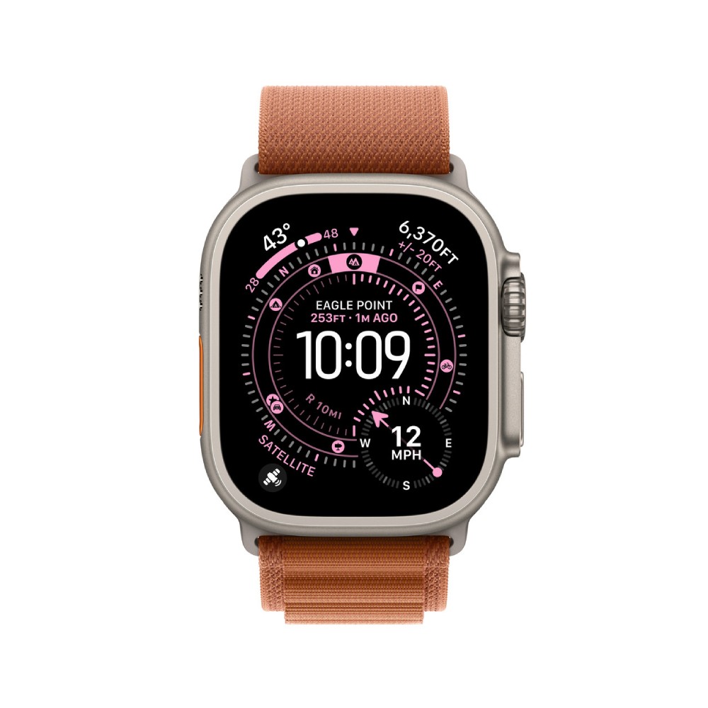 Apple Watch 49mm Terra Cotta Alpine Loop - Medium - Natural Titanium Finish