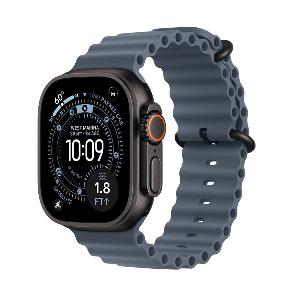 Apple Watch 49mm Anchor Blue Ocean Band - Black Titanium Finish