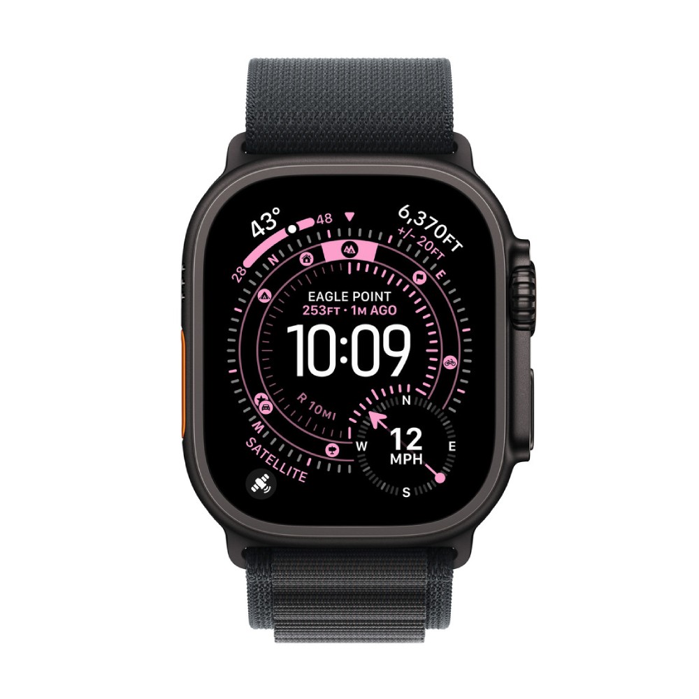 Apple Watch 49mm Black Alpine Loop - Medium - Black Titanium Finish