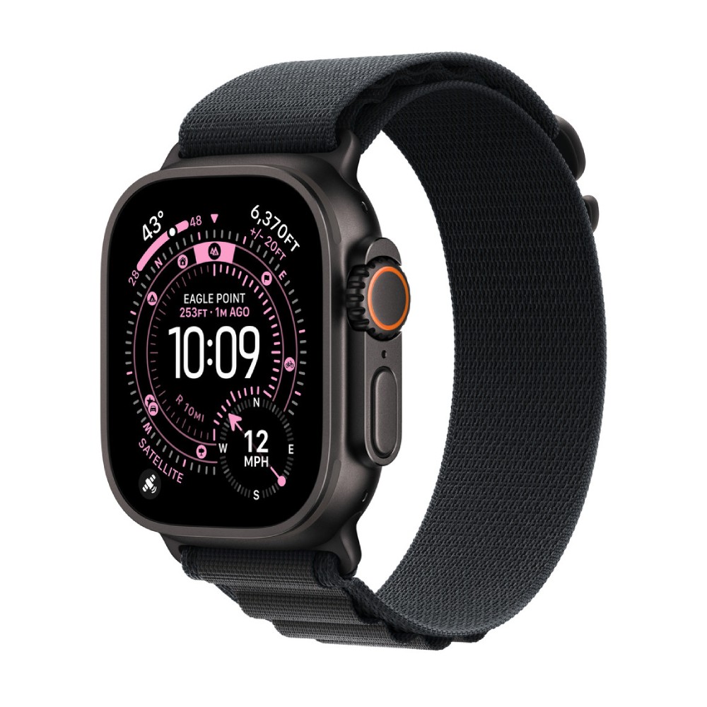 Apple Watch 49mm Black Alpine Loop - Medium - Black Titanium Finish
