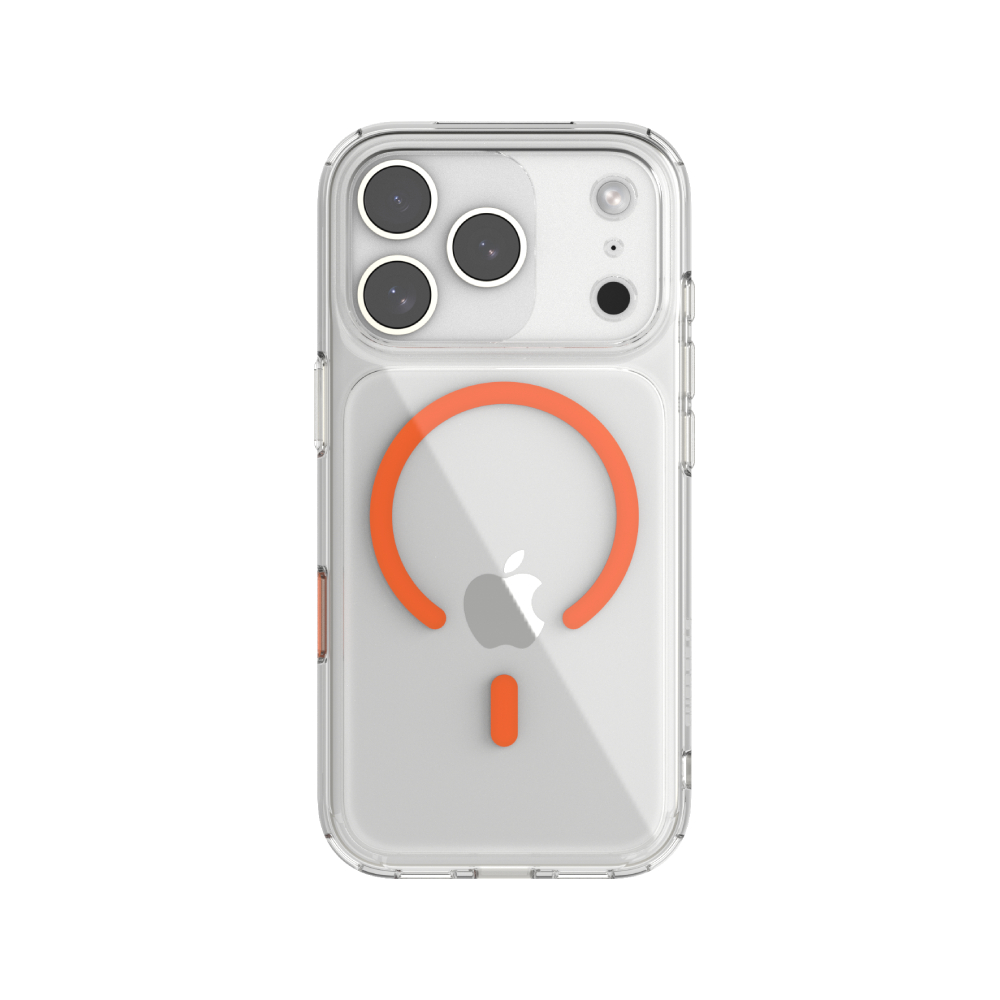 เคส JTLEGEND iPhone 17 Pro Max Hybrid Cushion Mag Crystal Clear with Orange Magnetic