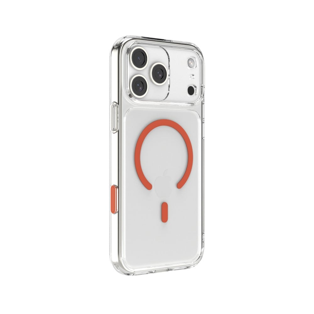 เคส JTLEGEND iPhone 17 Pro Max Hybrid Cushion Mag Crystal Clear with Orange Magnetic