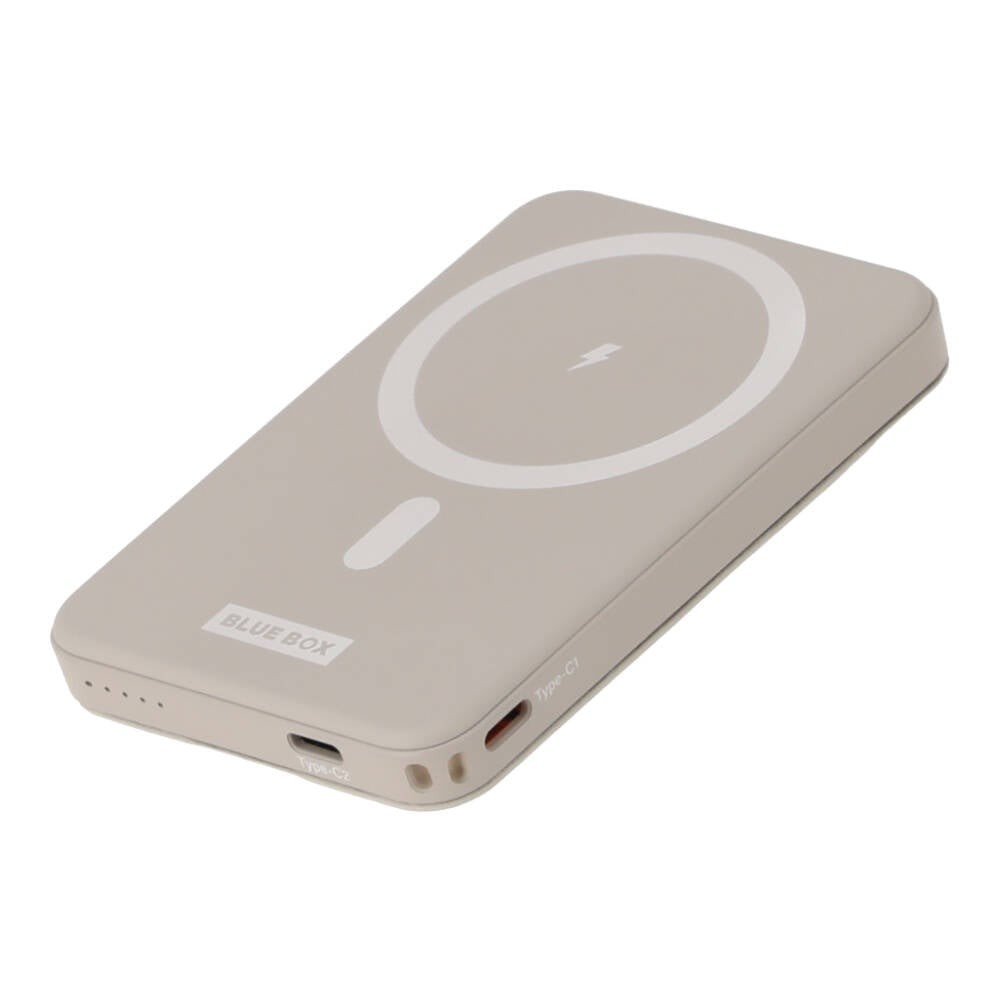 พาวเวอร์แบงค์ Blue Box VoltPocket 5000 mAh Wireless Fast Charging Light Grey